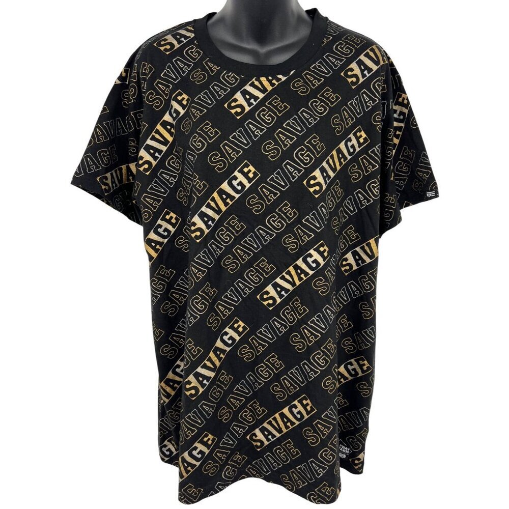Phat Farm Mens Black Savage Tee Short 2XL Casual Crewneck Short Sleeve New